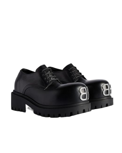 Balenciaga Stomper Lace-Up Derby Shoes in Black for Men | Lyst