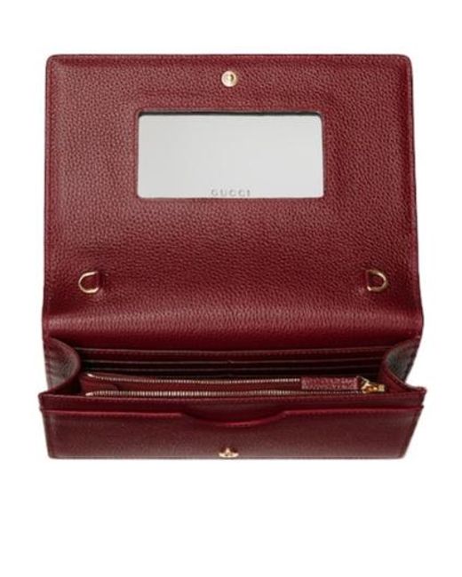 Gucci Black Gg Marmont Chain Wallet