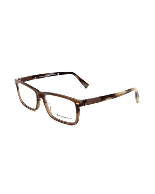Zegna Black Rectangle-Frame Glasses for men