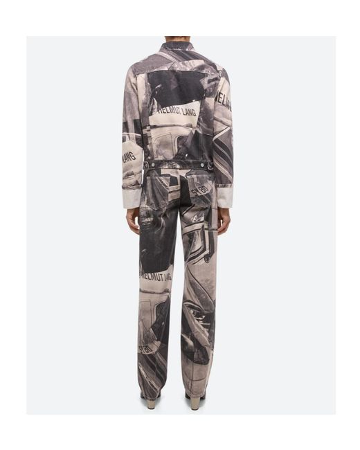 Helmut Lang Gray Car-Print Denim Shirt Jacket for men