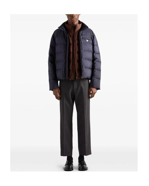 Prada Blue Logo Zip Down Jacket for men