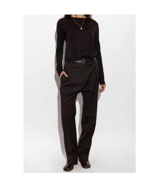 Studio Nicholson Black Casual Trousers With Belt Loops