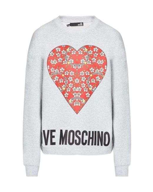 Moschino White Floral Printed Sweater
