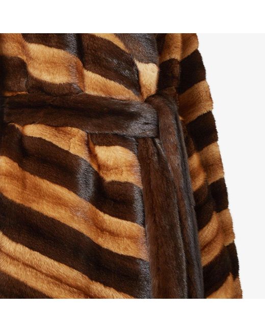 Fendi Brown Chevron Mink Jacket