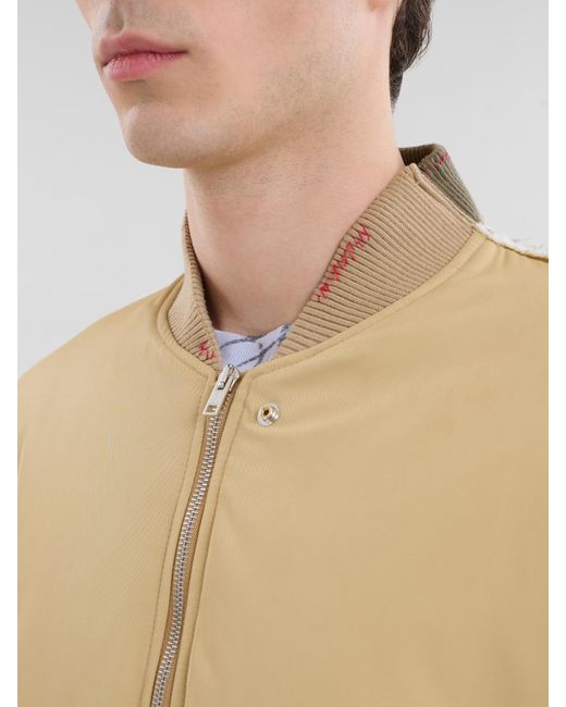 Marni Natural Contrast Back Twill Bomber Jacket for men