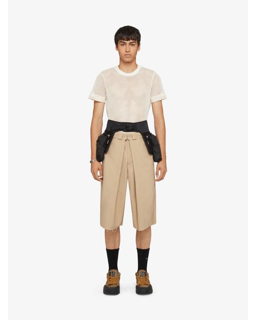 Givenchy Natural Raw Bottom Chino Bermuda Shorts for men