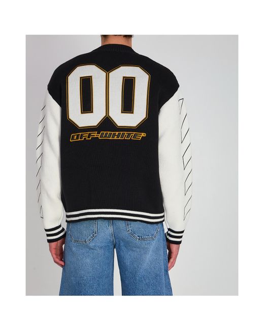 Off-White c/o Virgil Abloh Black Varsity Stripe Cardigan for men