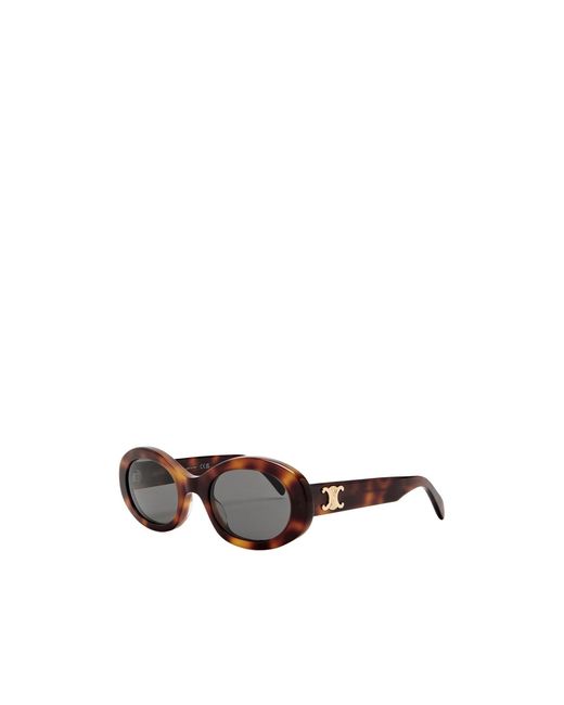 Céline White Leopard-Print Sunglasses