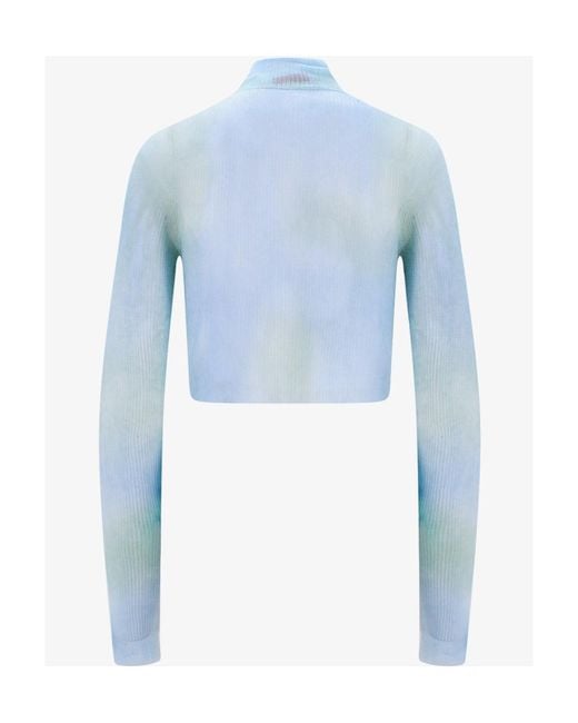 Off-White c/o Virgil Abloh Blue Tie-Dye Turtleneck Cropped Top