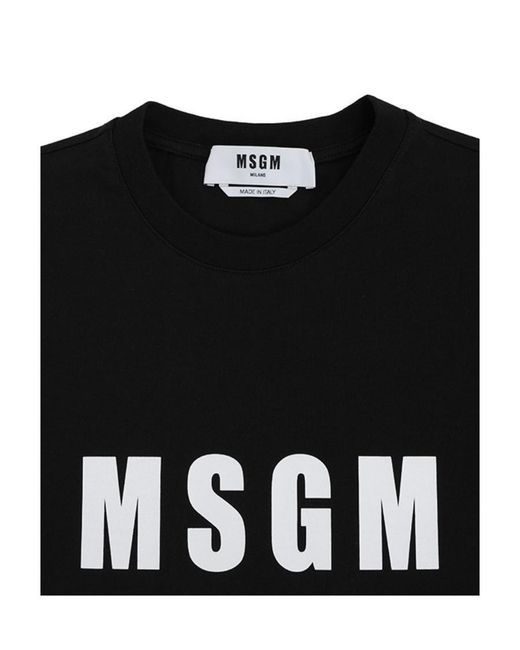 MSGM Black Logo Short-Sleeved T-Shirt