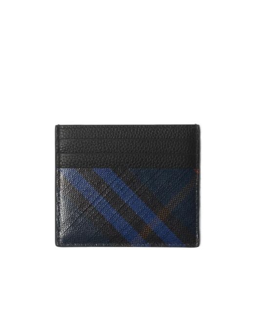 Burberry Blue Tall Checked Cardholder for men