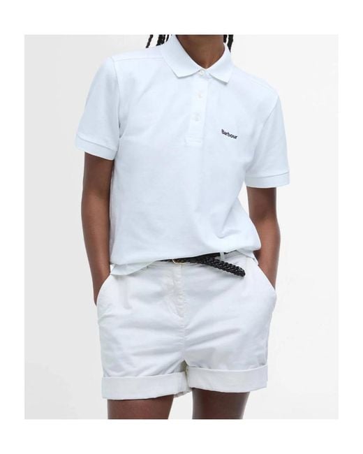 Barbour White Bowford Polo Top