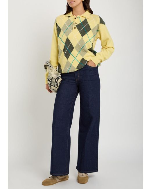 FRAME Blue Le Slim Palazzo Wide-Leg Jeans
