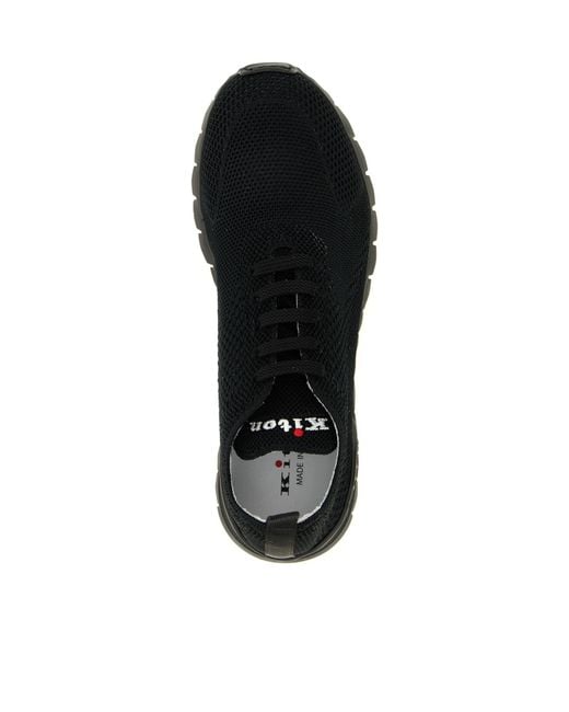 Kiton Black Fitb Lace-Up Sneakers for men