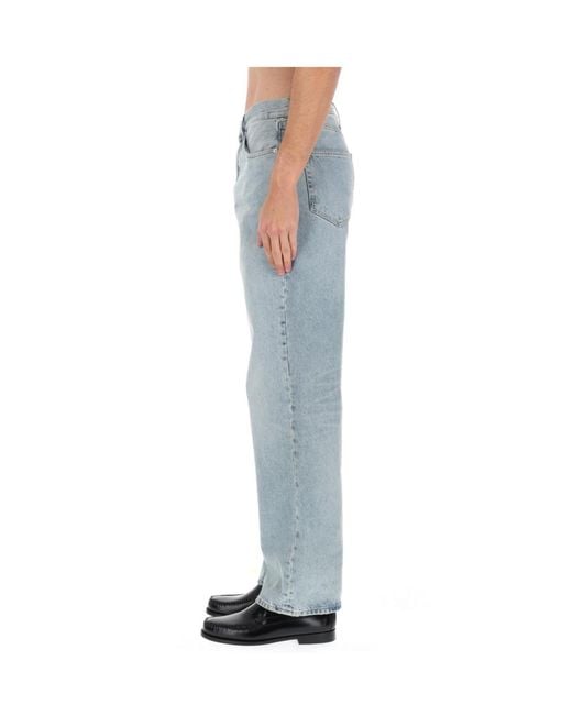 Haikure Blue Logo Patch Straight-Leg Jeans for men