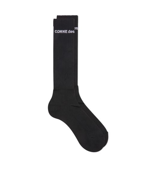 Comme des Garçons Black Comme Des Garçons Homme Plus Logo Lettering Ribbed Socks for men