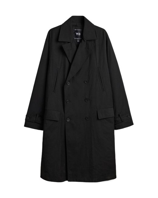 Y-3 Black Spun Twill Cabban Coat for men