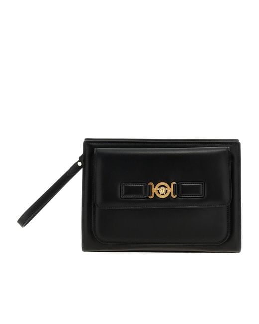 Versace Black La Medusa Pouch for men