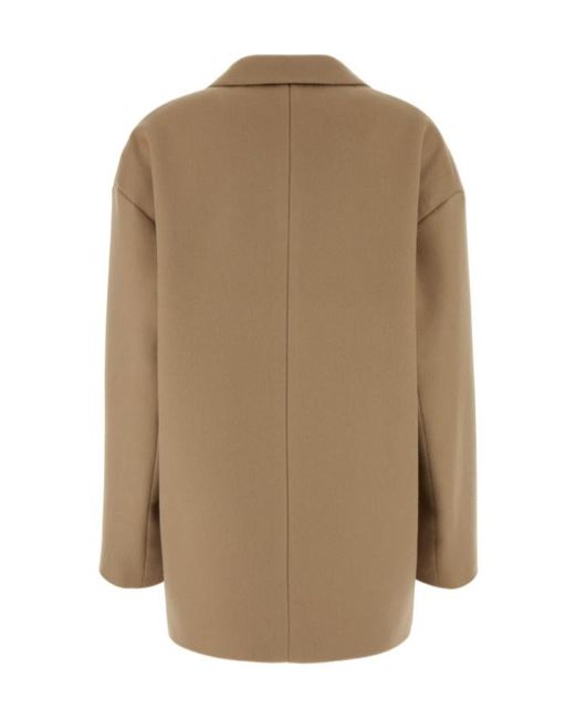 Céline Brown Lapel Long-Sleeved Coat