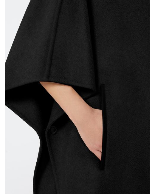 Max Mara Black Short-Sleeved Crewneck Coat