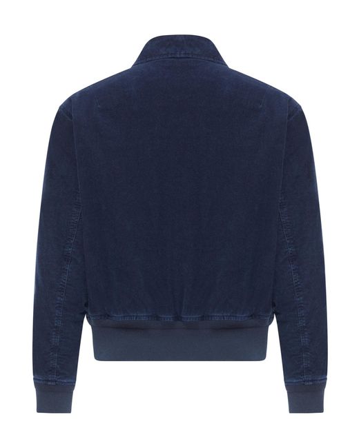 Stone Island Blue Logo Patch Zipped Jacket for men