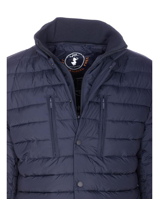 Save The Duck Blue Padded High-Neck Jacket for men