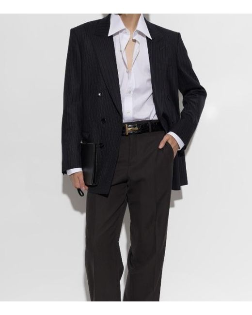 Tom Ford Blue Lapel Long-Sleeved Suit Jacket for men