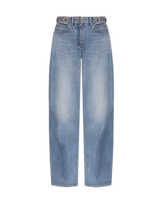 Versace Blue Logo-Patch Denim Jeans