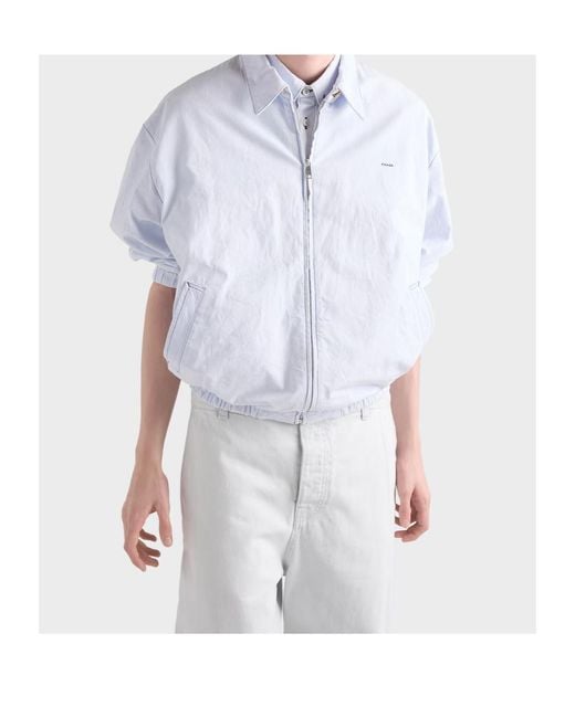 Prada Blue Chambray Blouson Jacket for men