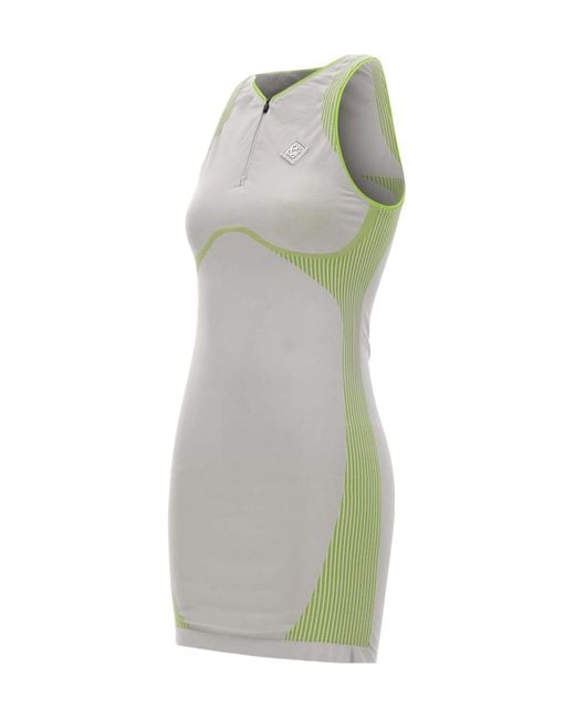 Casablanca Gray Zip-Front Sleeveless Dress