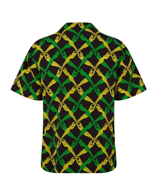 Bottega Veneta Green Plain Short-Sleeve Shirt for men