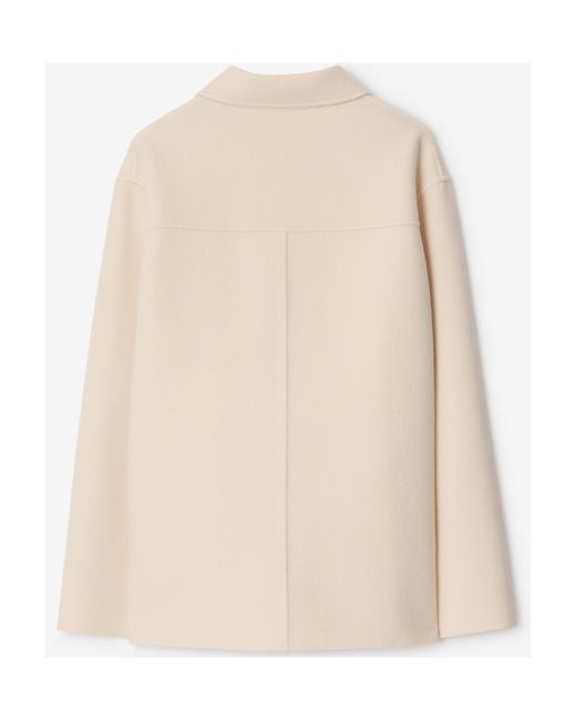 Burberry Natural Single-Breasted Wool Jacket