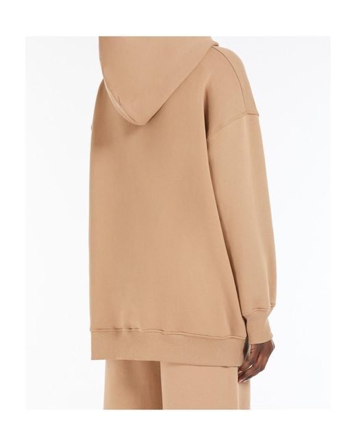 Max Mara Natural 'S Felpa Logo Detailed Long-Sleeved Hoodie