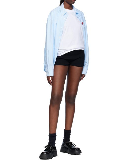 AMI White Short Sleeved Crewneck T-Shirt for men