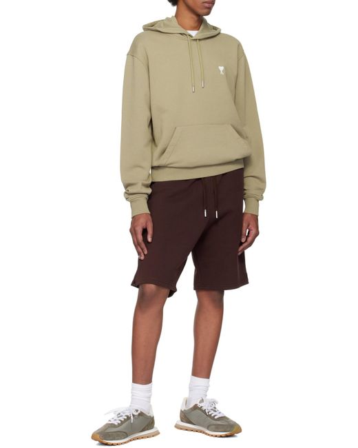 AMI Green Ami De Coeur Drawstring Hoodie for men