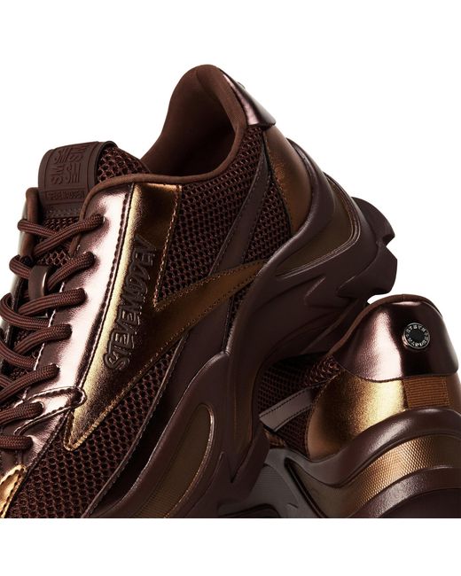 Steve Madden Brown Spliced Mesh Sneakers