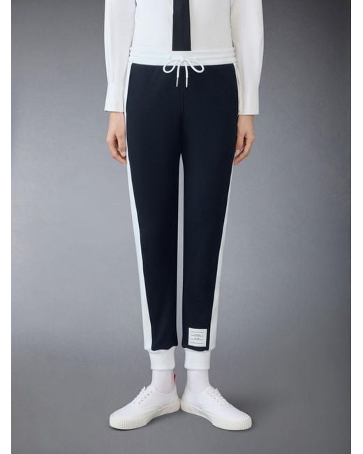 Thom Browne Blue 4 Bar-Stripe Drawstring Track Pants