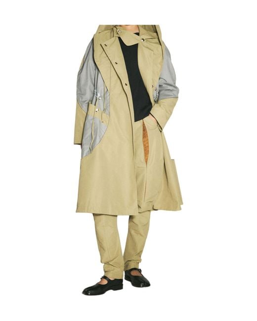 Kiko Kostadinov Green Colour-Block Double-Breasted Coat