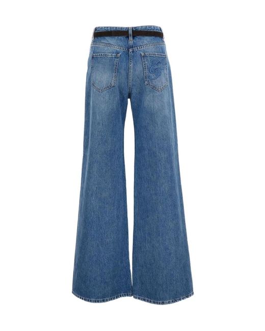 Elisabetta Franchi Blue Wide-Leg Jeans
