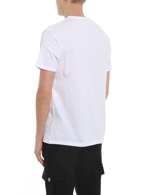 McQueen White T-Shirt With Round Neck And Short Sleeves for men