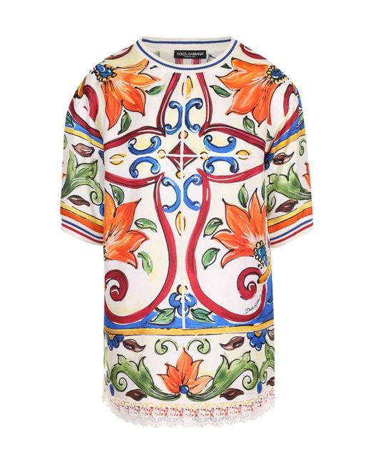Dolce & Gabbana White Print Short Sleeve T-Shirt