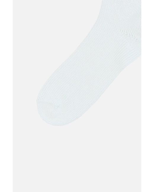 Valentino White Logo Plaque Long Socks