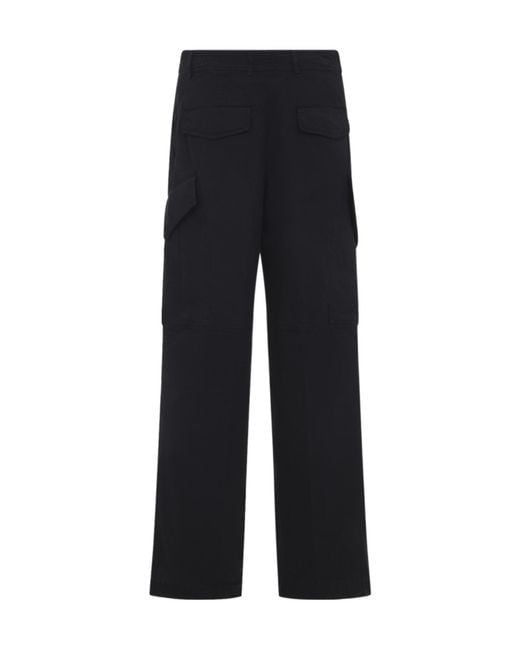 Dries Van Noten Black Mid-Rise Cargo Trousers for men