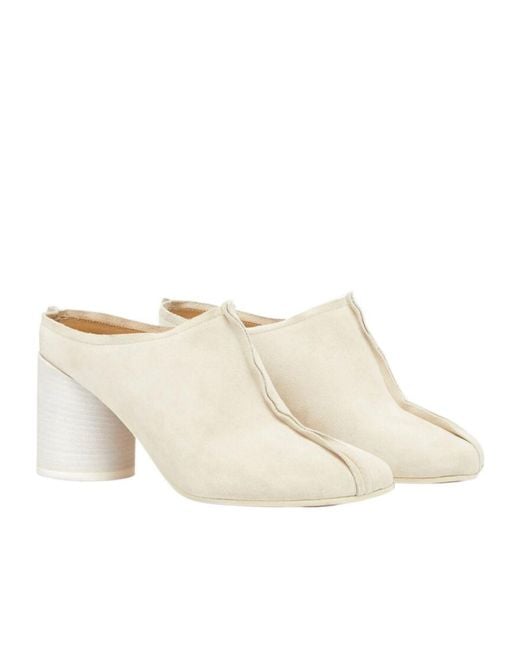 MM6 by Maison Margiela White Anatomic Stitch-Toe Mules