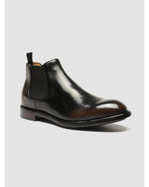 Officine Creative Black Round Toe Chelsea Boots for men