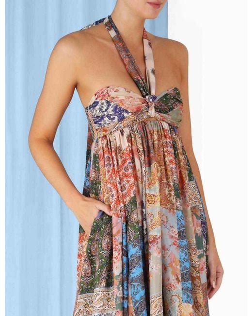 Zimmermann White Devi Halter Maxi Dress