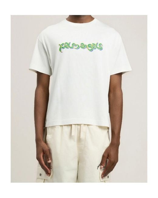 Palm Angels White Thai Logo T-Shirt for men