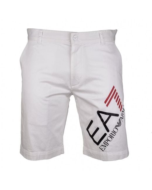 EA7 Gray Belt-Loop Shorts for men