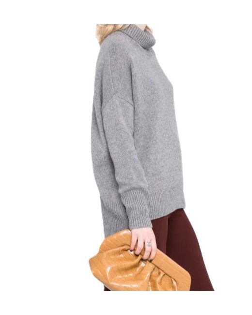 Lisa Yang Gray Heidi High Neck Sweater