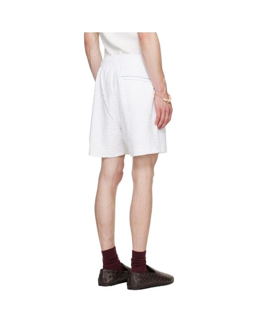 Casablanca White Monogram-Jacquard Shorts for men